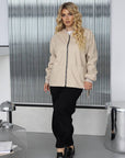 Stylish faux-leather jacket for IT professionals, with polyamide lining, black, on a model, suitable for office or everyday wear