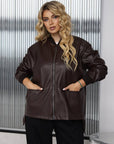 Faux-leather jacket for IT, with 100% polyamide, shown in the image.