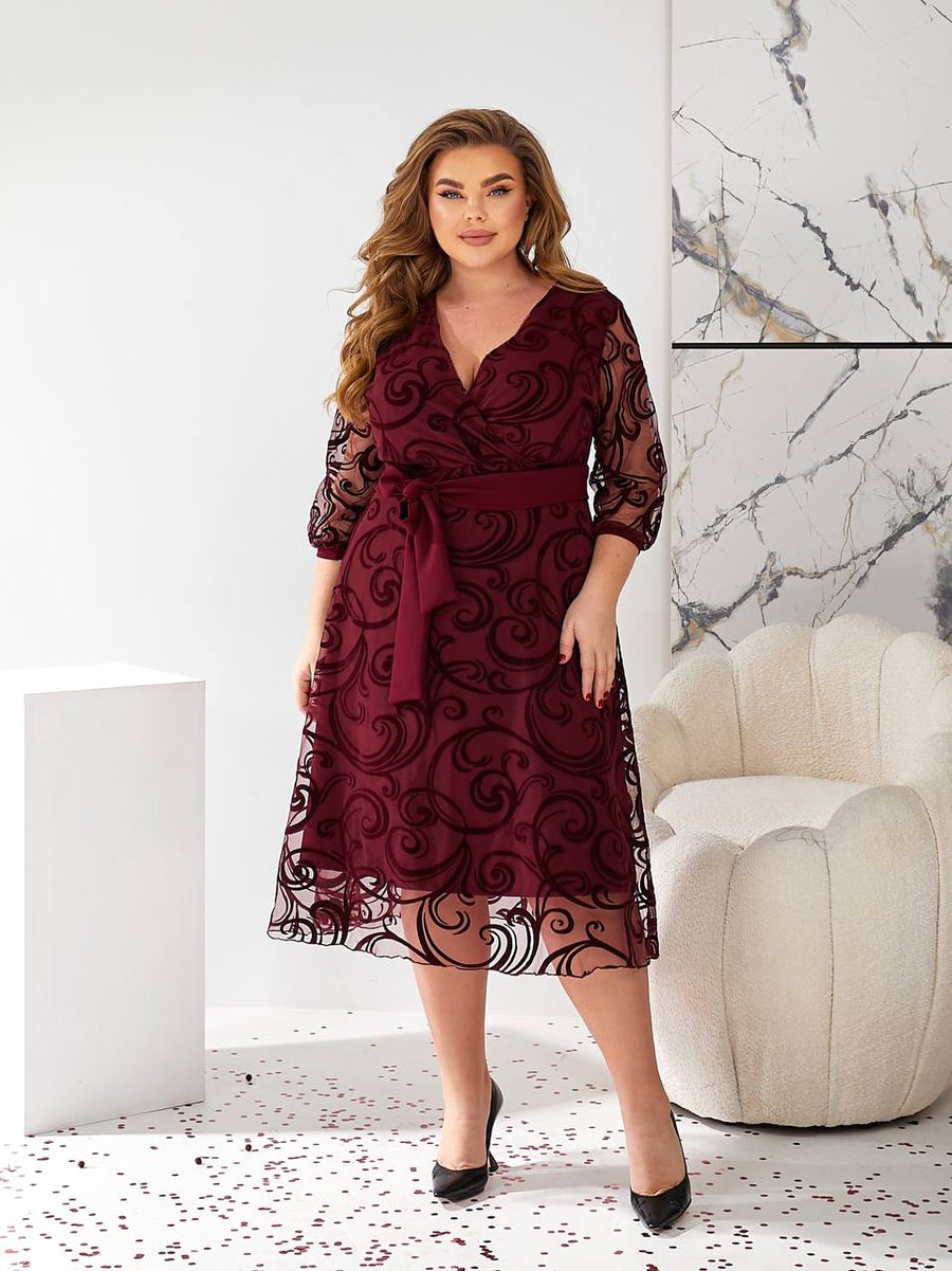 Mesh dress with belt  - Twiggy Shop