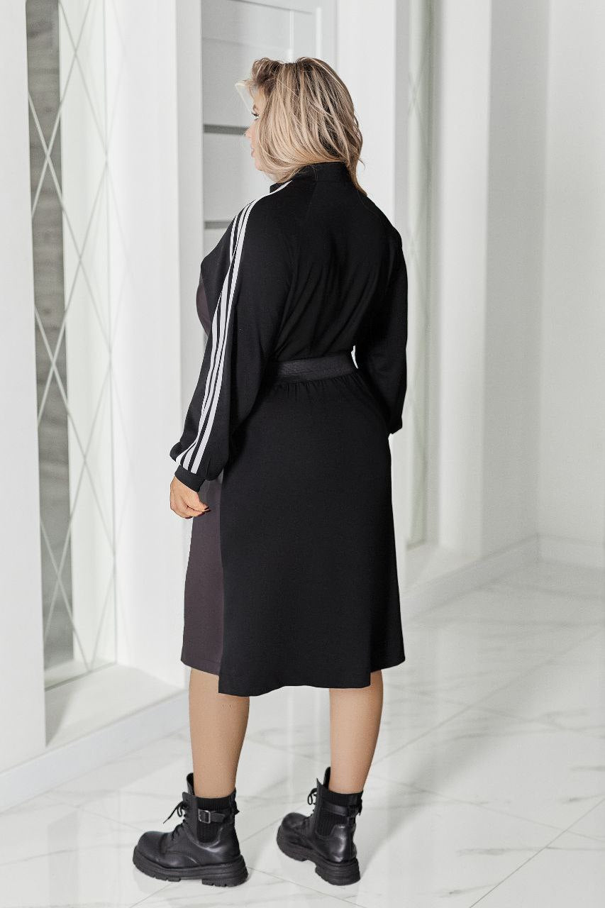 Jurk met leren details