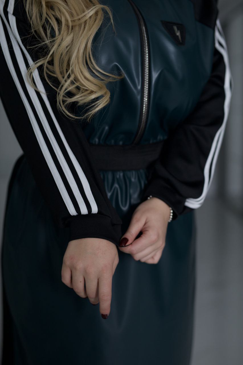 Jurk met leren details