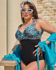 One-piece swimsuit със Composition polyester, комбиниран дизайн, подходящ за плаж и плуване, с ярки цветове и модерна кройка.