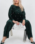Velvet dress with pearls, made from viscose, cotton and elastane, elegant design with jewellery details.
