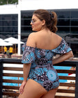 Printed one-piece swimsuit with ruffles  от polyester, моден и стиlinen бански костюм за плаж и басейн, изображение IMG_1743.