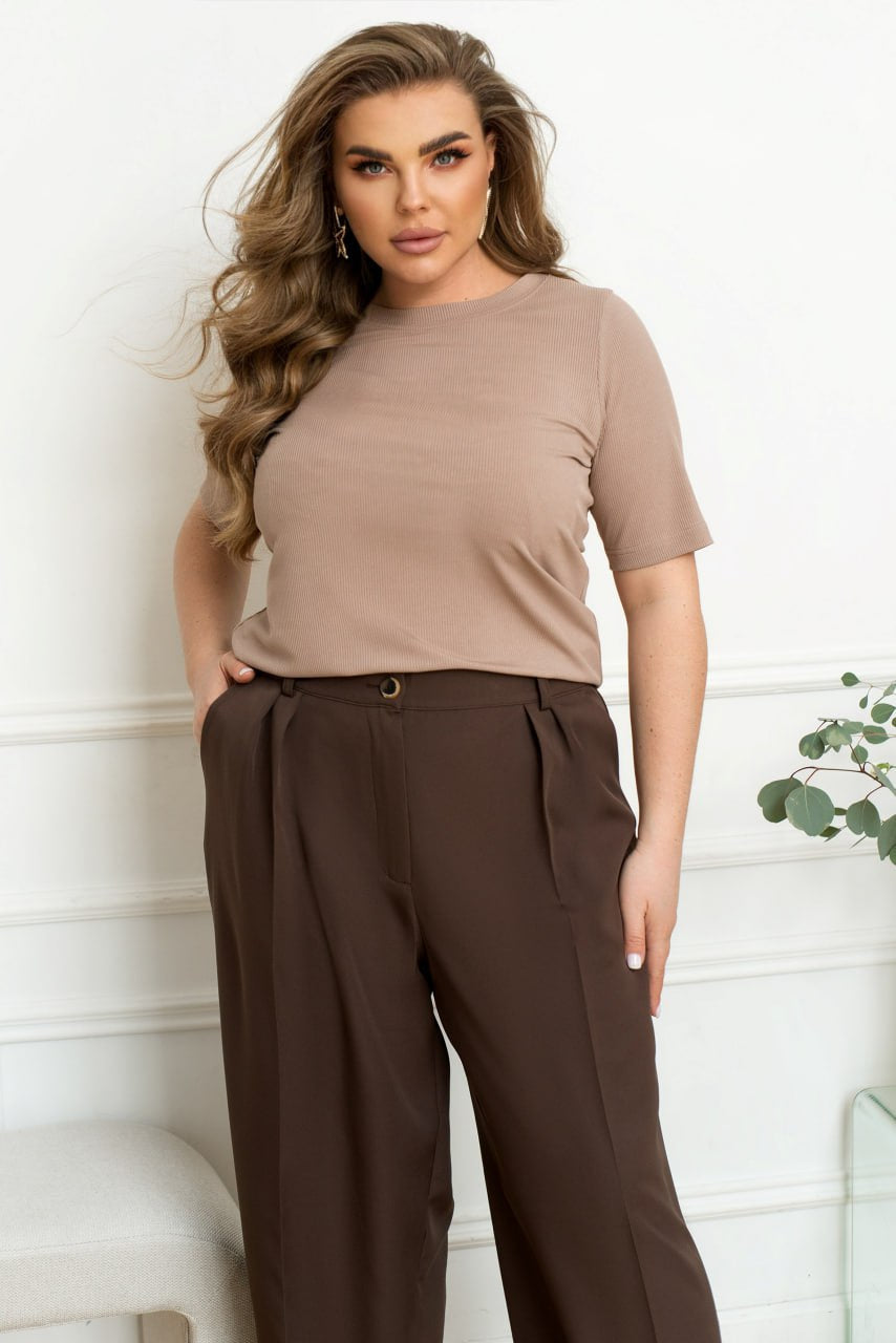 Ribbed fabric T-shirt  - Twiggy Shop