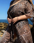 Long printed beach tunic  от viscose и polyester с ярки морски мотиви, подходяща за лято и плажни разходки.