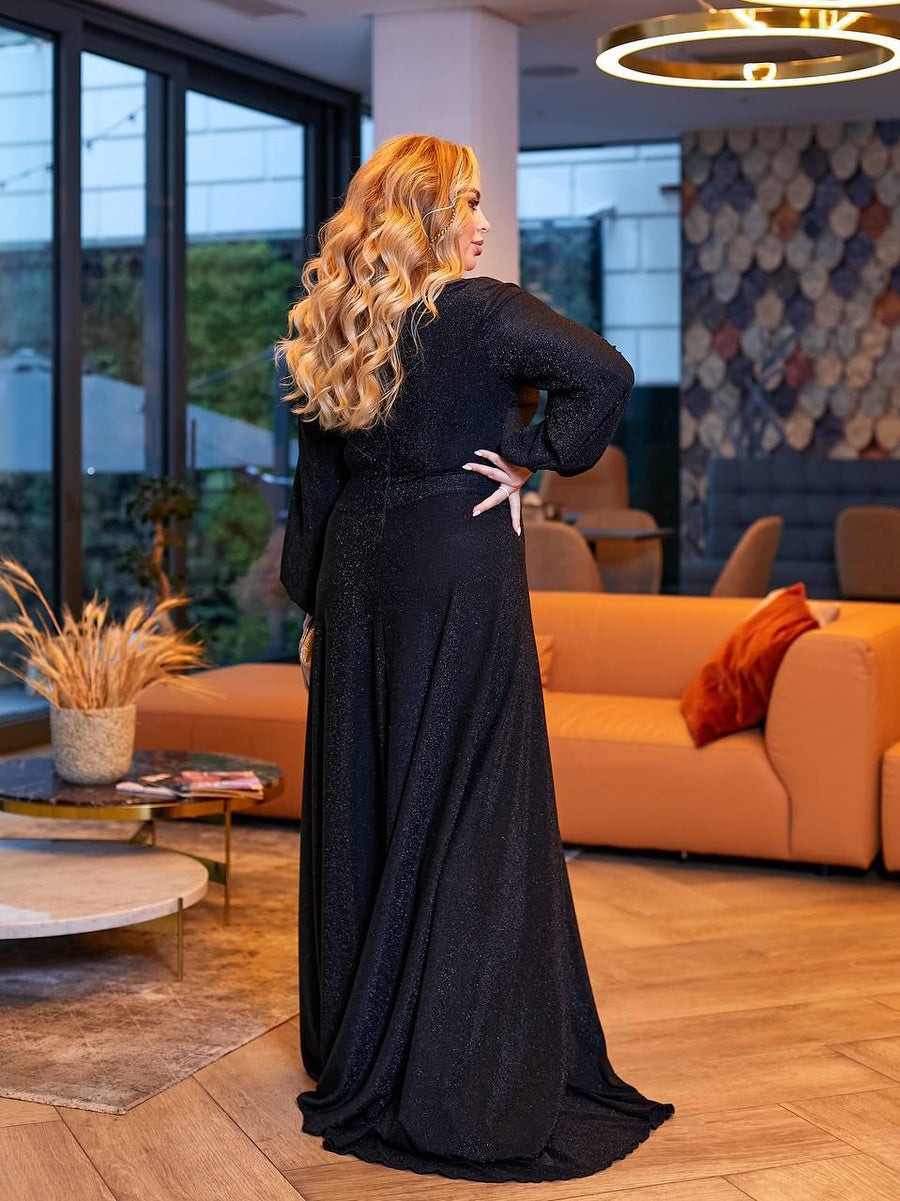 Robe longue en lurex