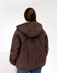 Lightweight hooded jacket made from polyester, image of product with light texture and hood, suitable for autumn style.