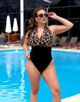 One-piece swimsuit от polyester, модел на марка Composition, показан на изображението.