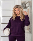 Velour set decorated with buttons  - Twiggy Shop