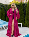 Long beach tunic  от viscose и polyester, с свободен крой и летящ дизайн, подходяща за лятна почивка.