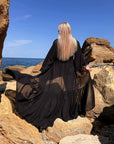Long beach tunic  от viscose и polyester, Light blueя, с свободен крой и летящ силует, подходяща за летен плаж.