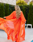 Long beach tunic  от viscose и polyester, светла и лека, подходяща за летни плажни разходки.
