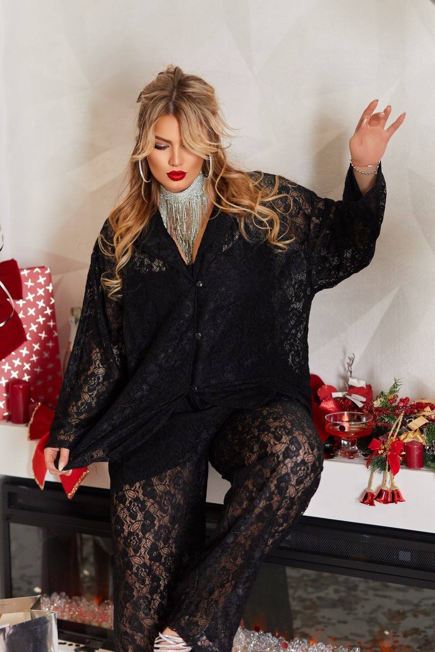 Conjunto de encaje de noche