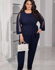 Conjunto con mangas de malla.