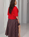Conjunto con falda de cuadros