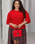 Conjunto con falda de cuadros