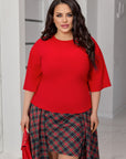 Conjunto con falda de cuadros