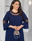 Robe à manches en maille pailletée