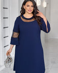 Robe à manches en maille pailletée