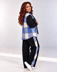 Fleece-lined set with checked inserts made from cotton and polyester, shown in the image.