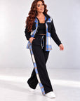 Fleece-lined set with checked inserts, containing 80% cotton and 20% polyester, shown in the image.