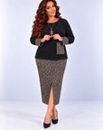 Printed blouse and skirt set, made from polyester, viscose and spandex, with bright colours and fashionable design.
