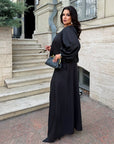 Set with wide-leg trousers, made from polyester, lycra and nylon, in fashionable and comfortable design.