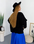 Satin dress and soft jumper set, polyester, viscose and elastane, stylish women's autumn clothing.
