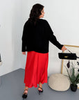 Satin dress and soft jumper set