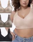 Seamless bra in plus sizes L–6XL , White, с меки чашки и регулируеми презрамки Waist elastane и nylon.