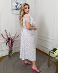 Midikleid mit Spitzenärmeln