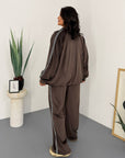 Velvet set in a blend of viscose, cotton and elastane, shown in the image.