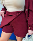 Velvet set with skirt-shorts  - Twiggy Shop