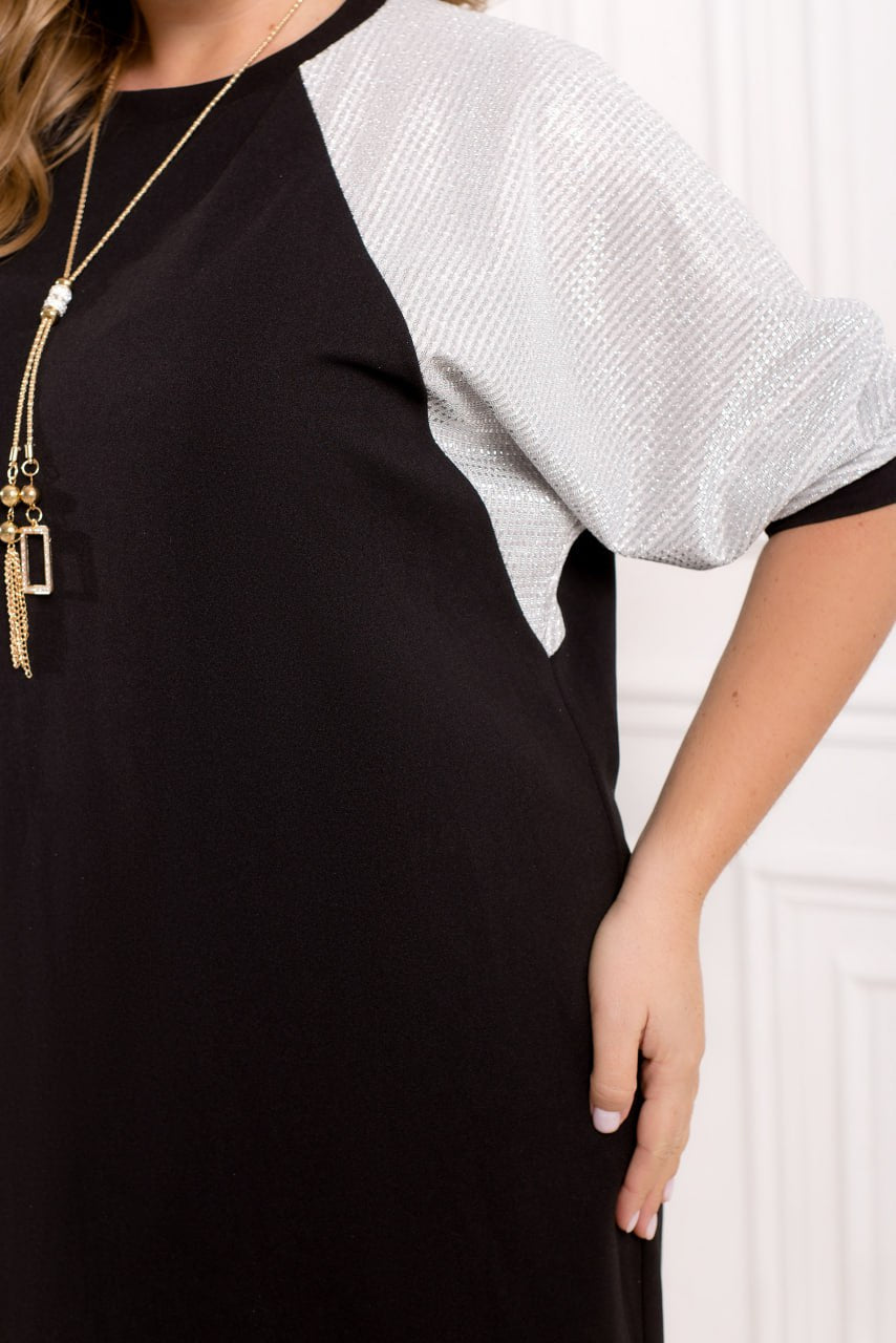 Jurk met lurex mouwen