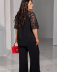 Conjunto de blusa y pantalón de encaje