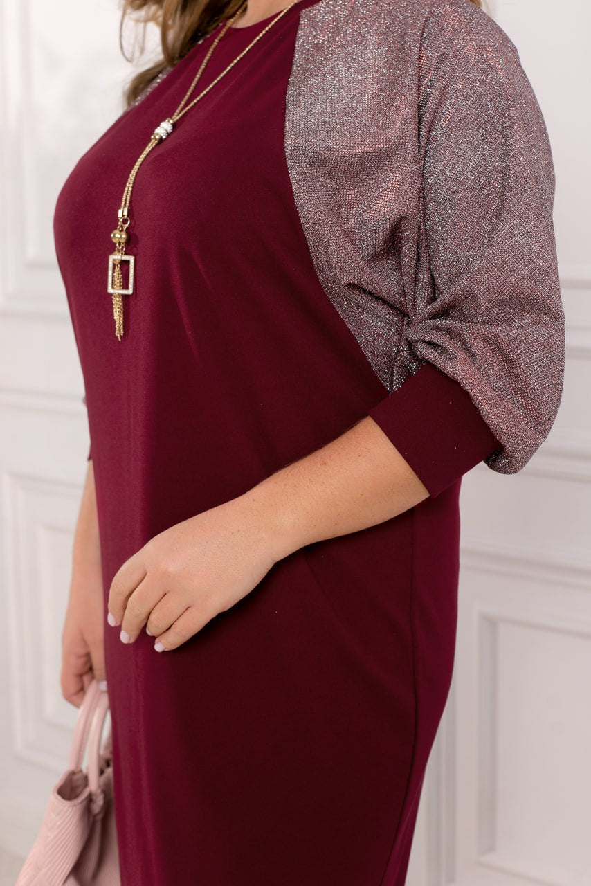 Jurk met lurex mouwen