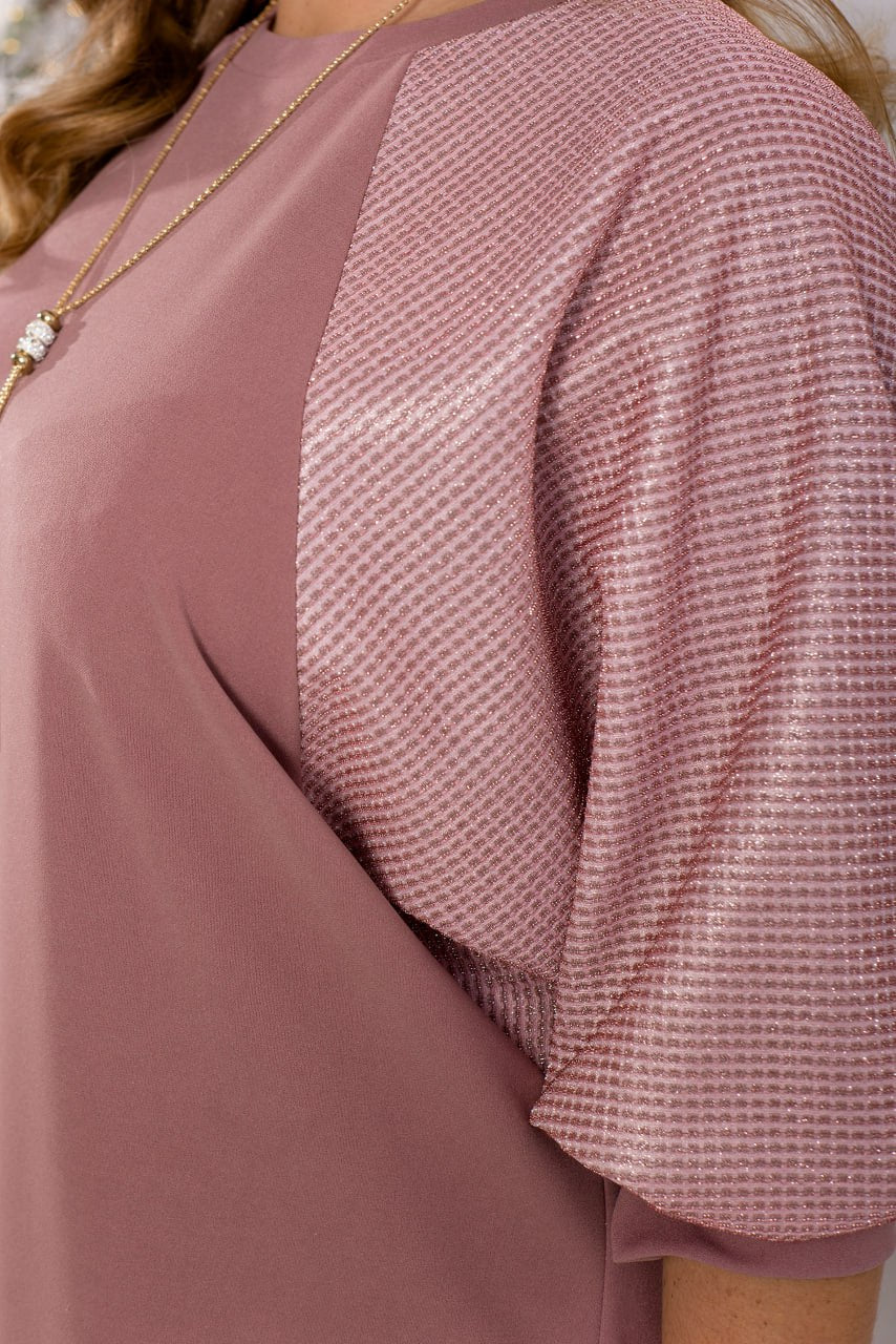 Jurk met lurex mouwen