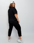 Set with cropped shorts  от cotton и polyester, с elastane за Elasticity, в модерен стил.