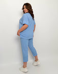 Set with cropped shorts  от cotton, polyester и elastane, изображение на моден дамски комплект.