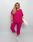 Set with cropped shorts  от cotton, polyester и elastane, с елегантен дизайн, подходящ за ежедневна употреба.