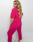 Set with cropped shorts  от cotton, polyester и elastane, изображение на моден комплект за ежедневието.