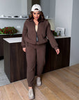 Velour set with zipper  - Twiggy Shop