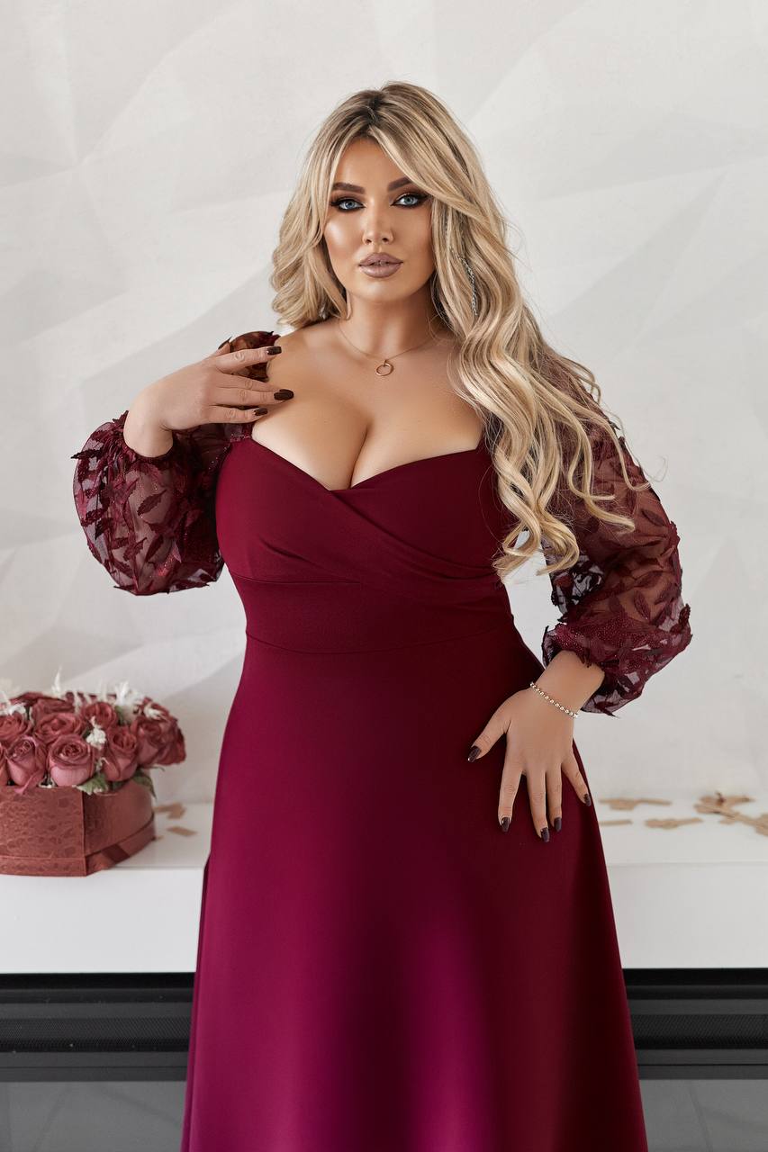 Midi dress with mesh