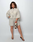 Linen blend set with shorts , бранд Composition: linen 80%, polyester 20%, светъл цвят, подходящ за лято.