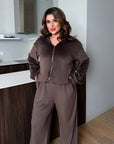 Soft velvet set with hoodie  - Twiggy Shop