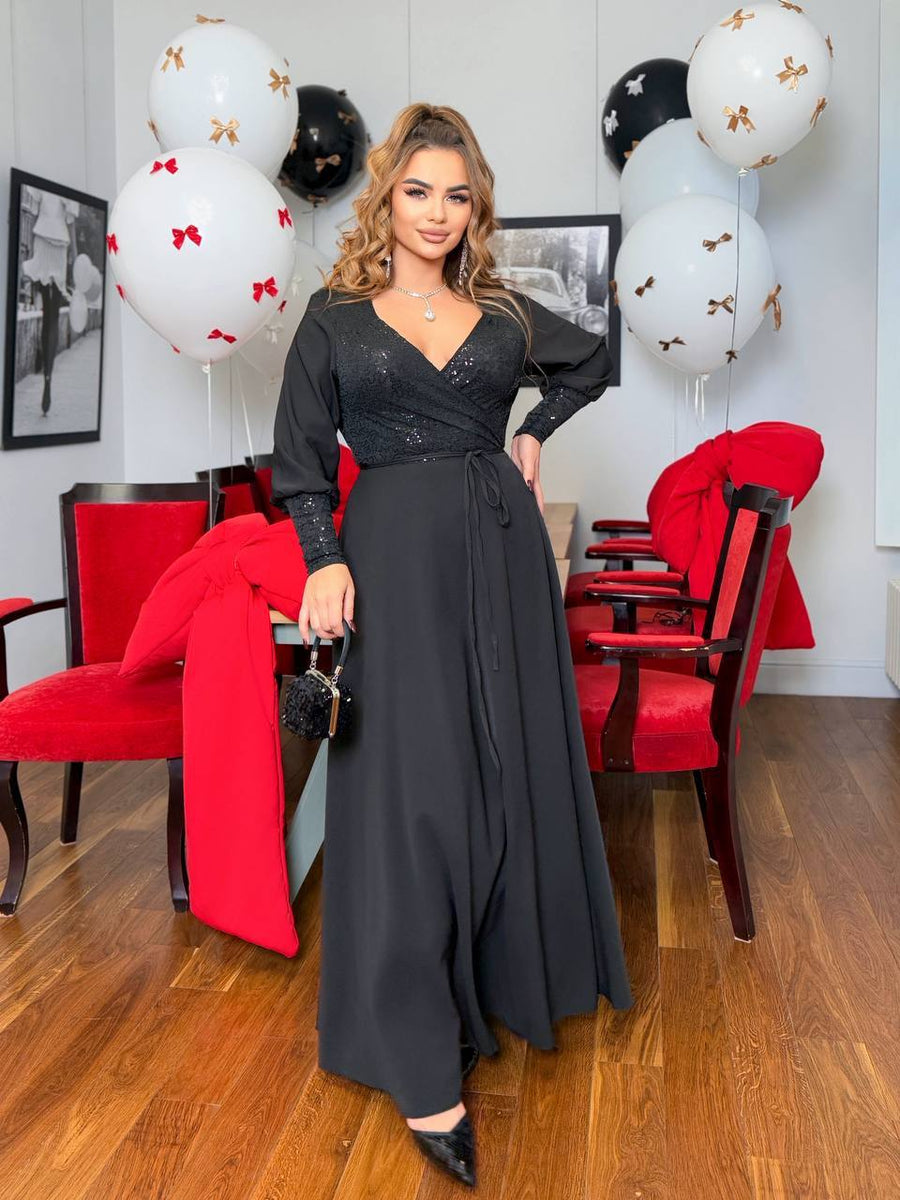 Long dress with sequins