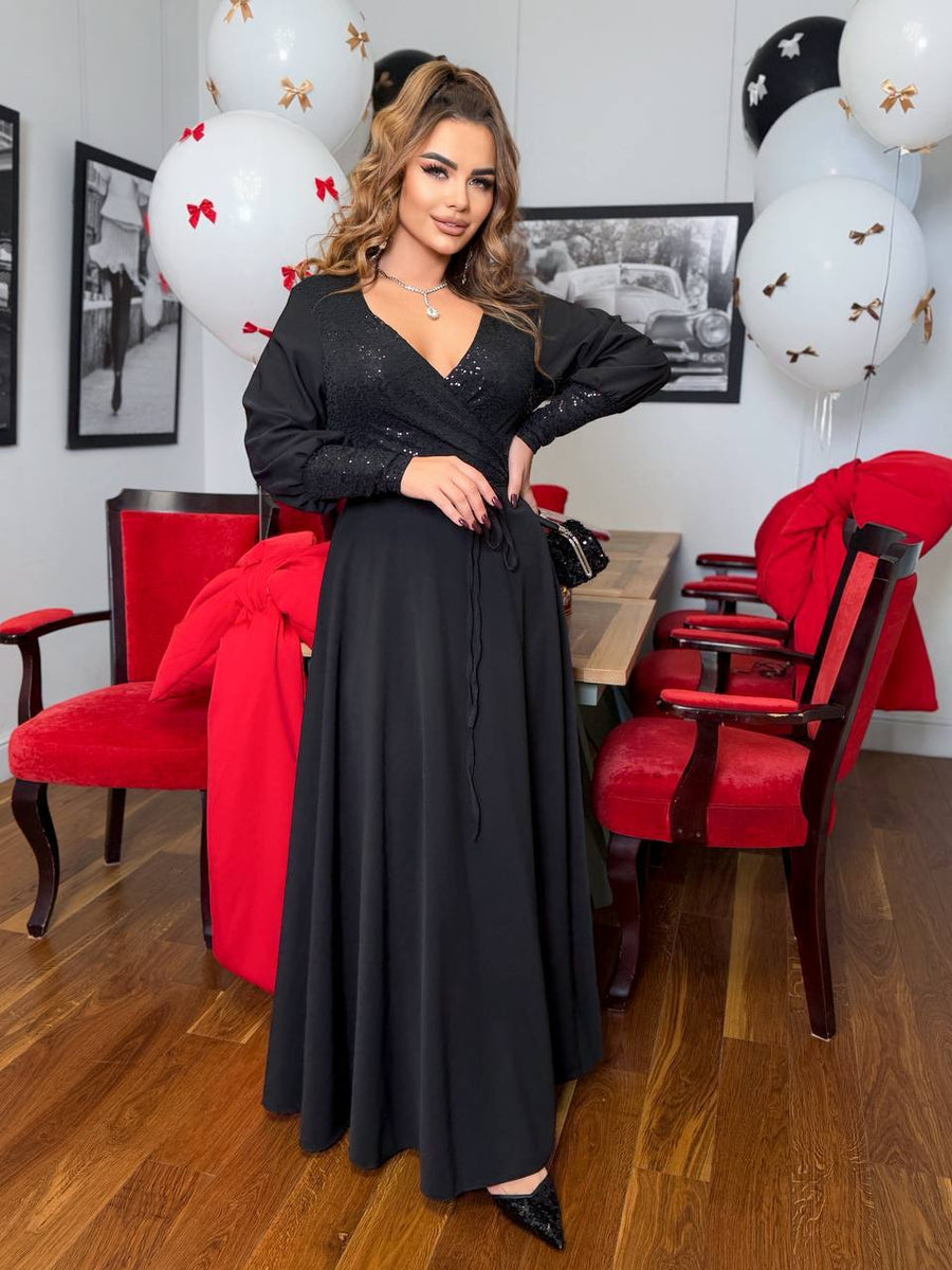 Long dress with sequins