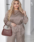 Satin set with wide-leg pants  - Twiggy Shop