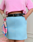 Комплект Mini skirt with a cotton denim belt , с elastane, в естествени цветове, подходящ за ежедневен стил и комфорт.